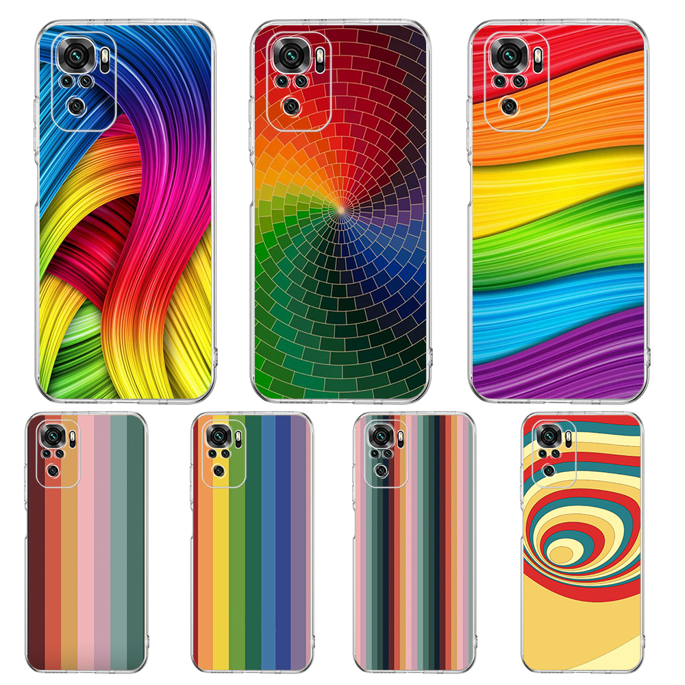 Retro Gaming Phone - Retro Rainbow Stripe Art Transparent Phone