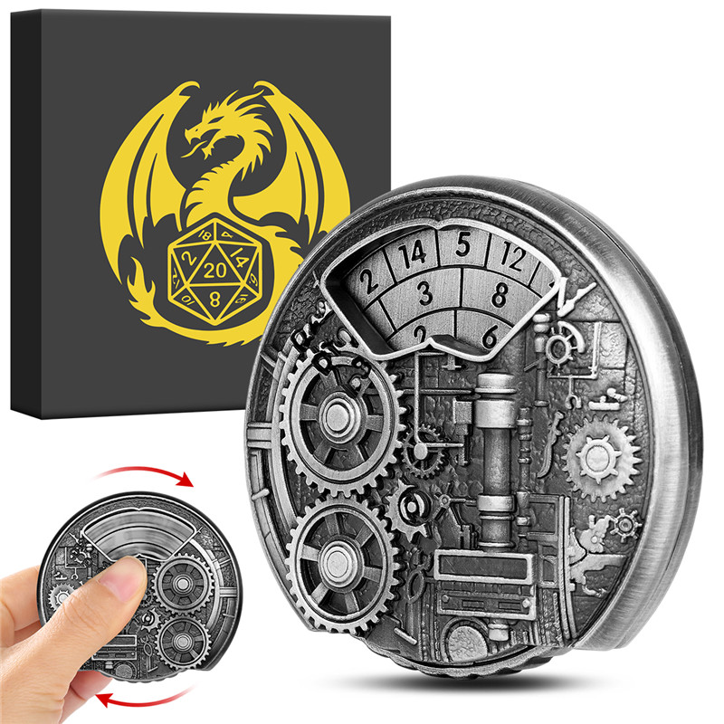 Retro Gaming Design - 7-in-1 Metal Fingertip Dice Spinner Retro