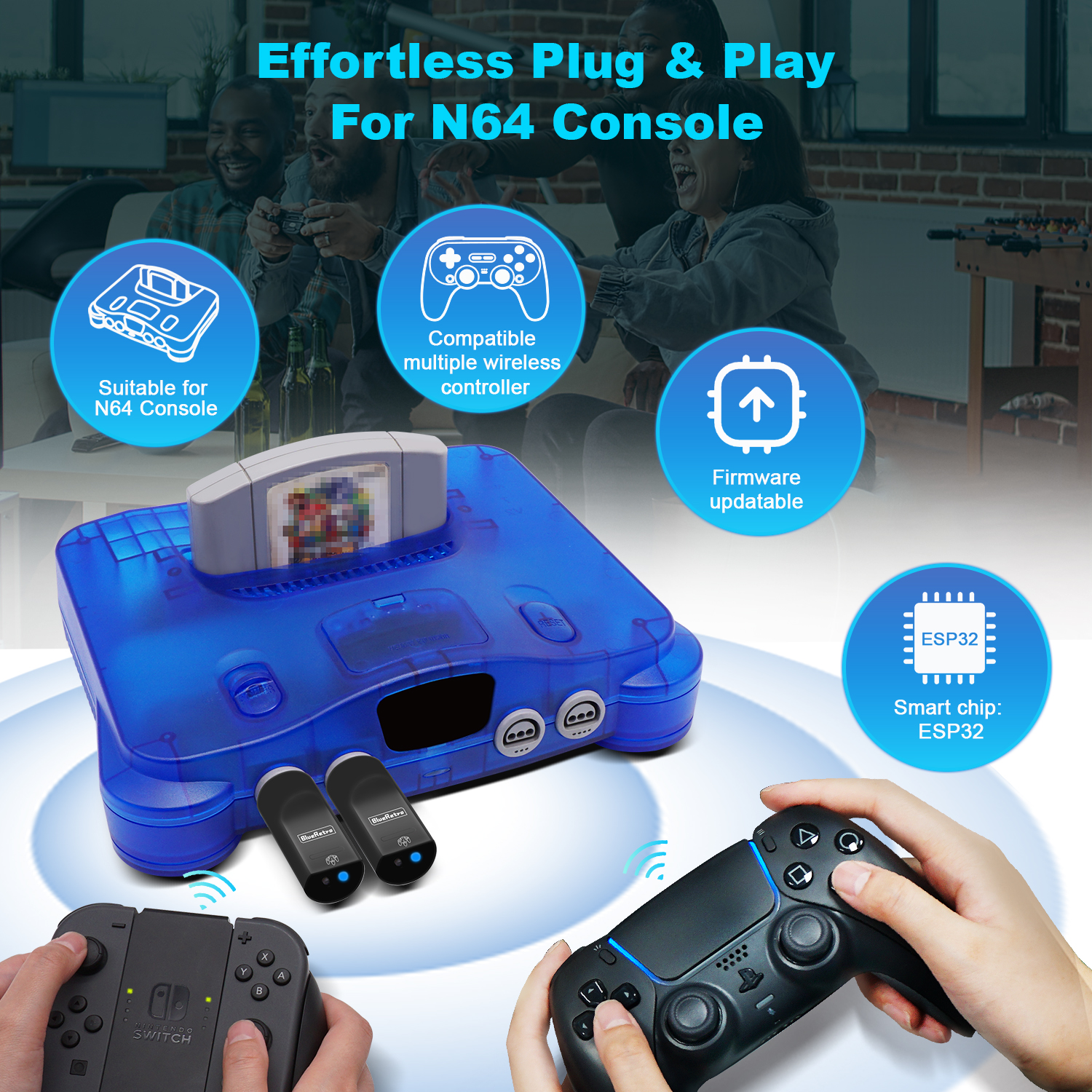 Retro Gaming Raspberry Pi - RetroScaler Blueretro Wireless Controllers Adapter For