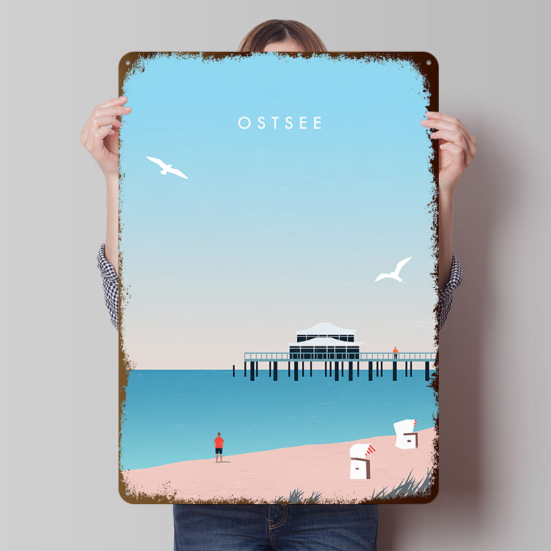 Retro Gaming Bar - Baltic Sea Poster Customized Vintage Metal