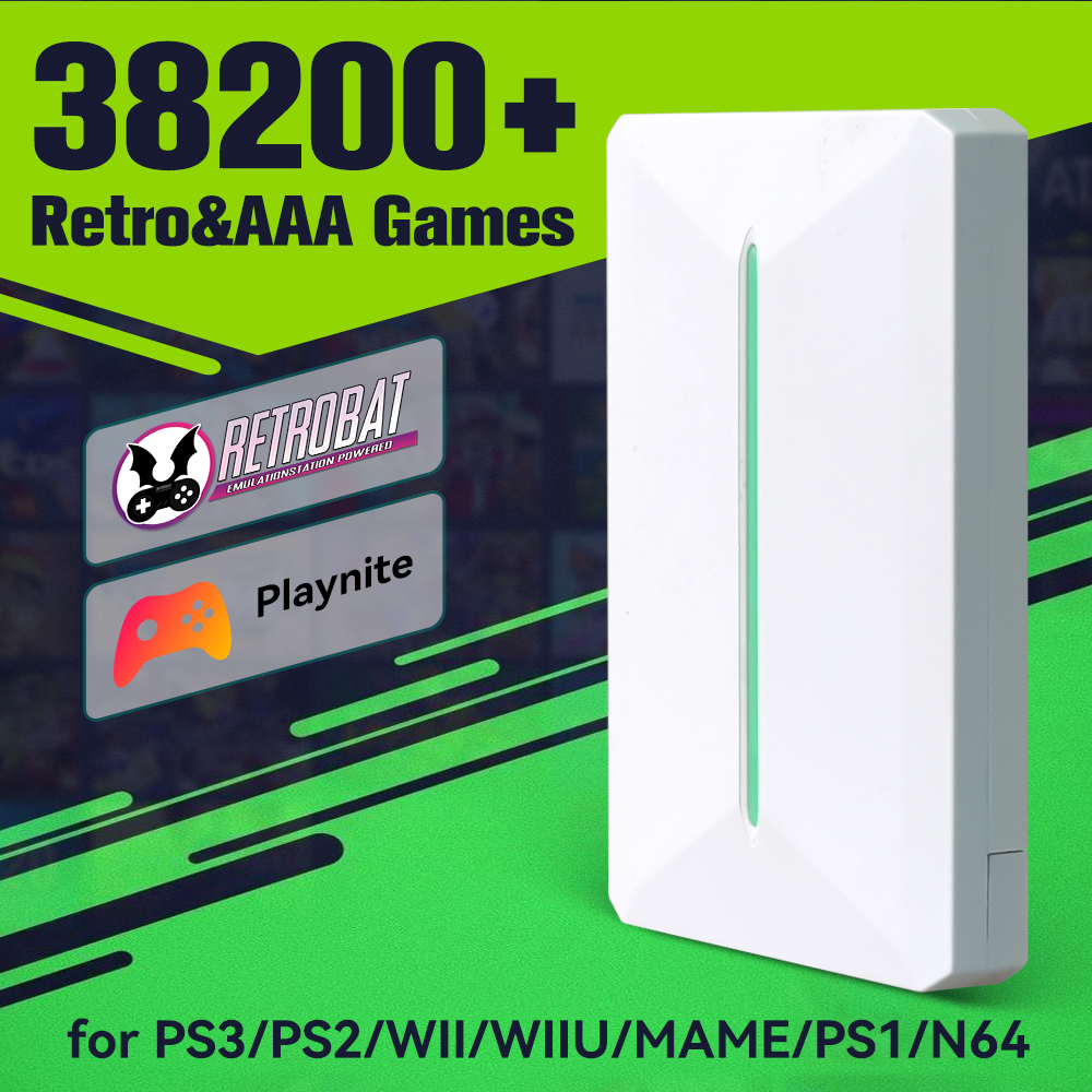 Retro Gaming Hard Drive - 500GB External Game Hard Drive Playnite&Retrobat