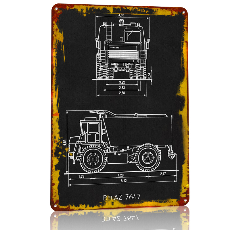 BelAZ 7647 Metal Poster Wall A - đánh giá và giá Retro Gaming Bar