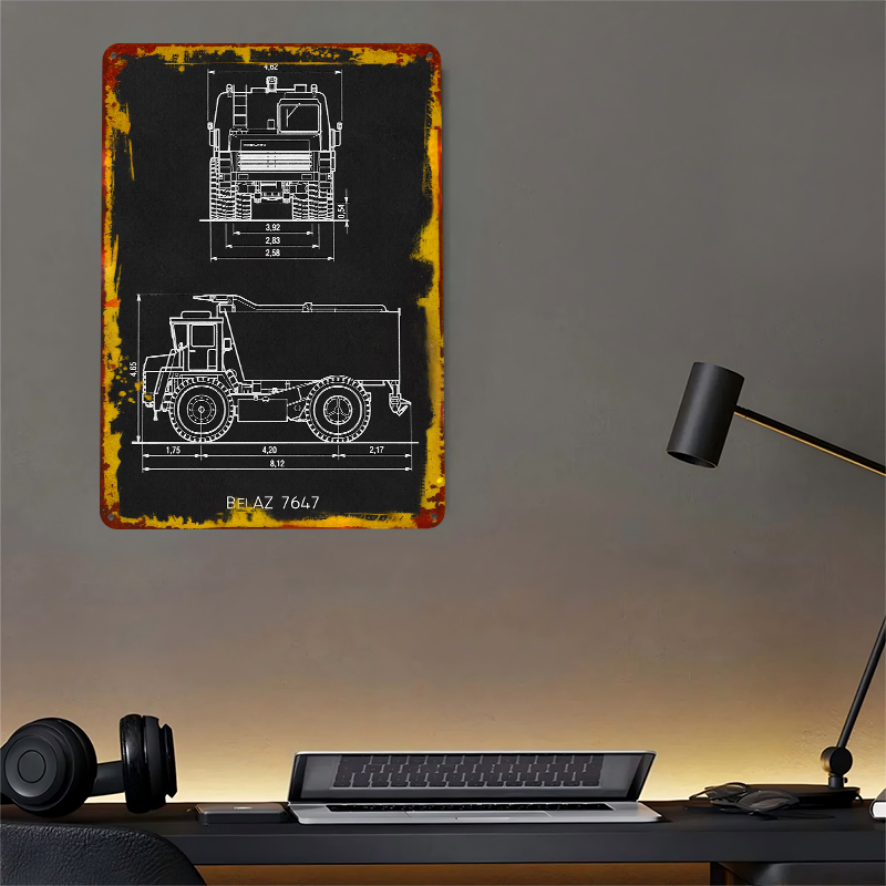 BelAZ 7647 Metal Poster Wall A - đánh giá và giá Retro Gaming Bar